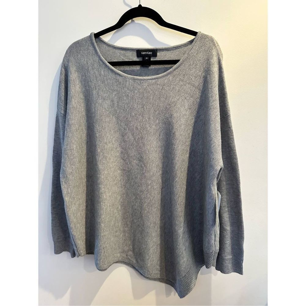 Karen Kane Big Sky Asymmetrical Hem Sweater Plus Size 2X